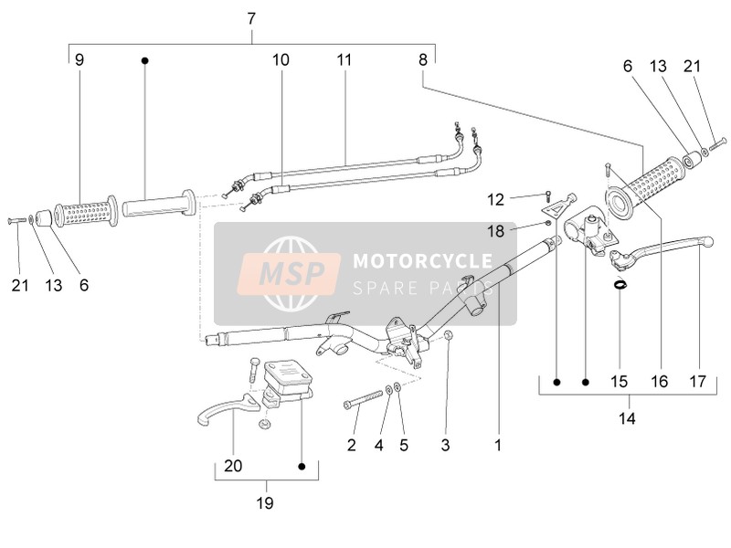 Piaggio Liberty elettrico PPT (AT-SP) 2013 Handlebars - Master cil. for a 2013 Piaggio Liberty elettrico PPT (AT-SP)