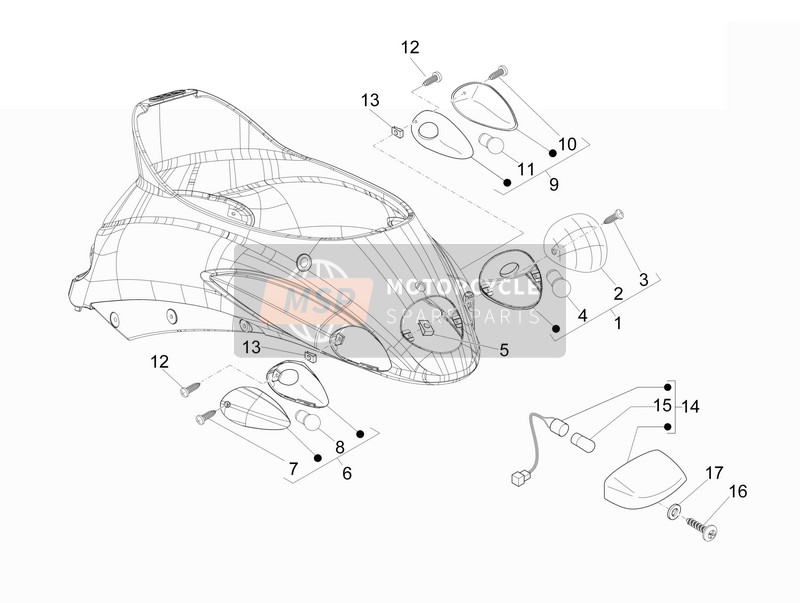 Piaggio Liberty elettrico PPT (AT-SP) 2013 Faros traseros - Lámparas de señal de giro para un 2013 Piaggio Liberty elettrico PPT (AT-SP)