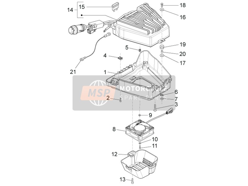 643067, Compleet ENGINE-BATTERY Management Systeem, Piaggio, 0