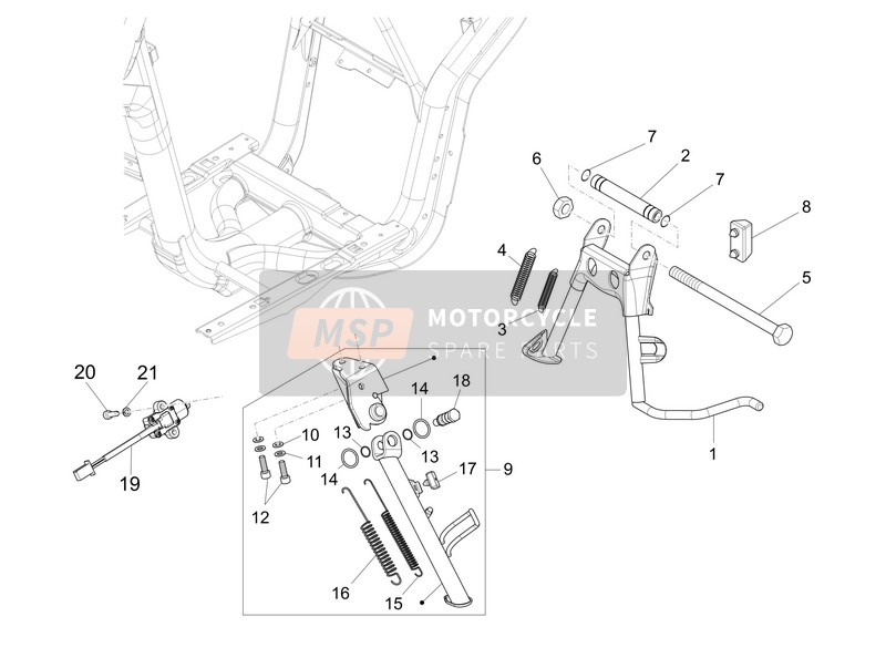 Piaggio Liberty elettrico PPT (AUSTRIA-SPAIN) 2015 Ständer für ein 2015 Piaggio Liberty elettrico PPT (AUSTRIA-SPAIN)