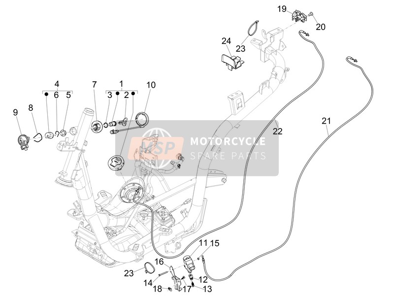 1D001338, Contact A Cle, Piaggio, 2