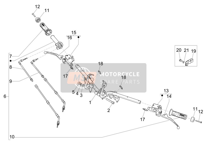 Piaggio Medley 125 4T ie ABS 2017 Guidon - Maître cil. pour un 2017 Piaggio Medley 125 4T ie ABS