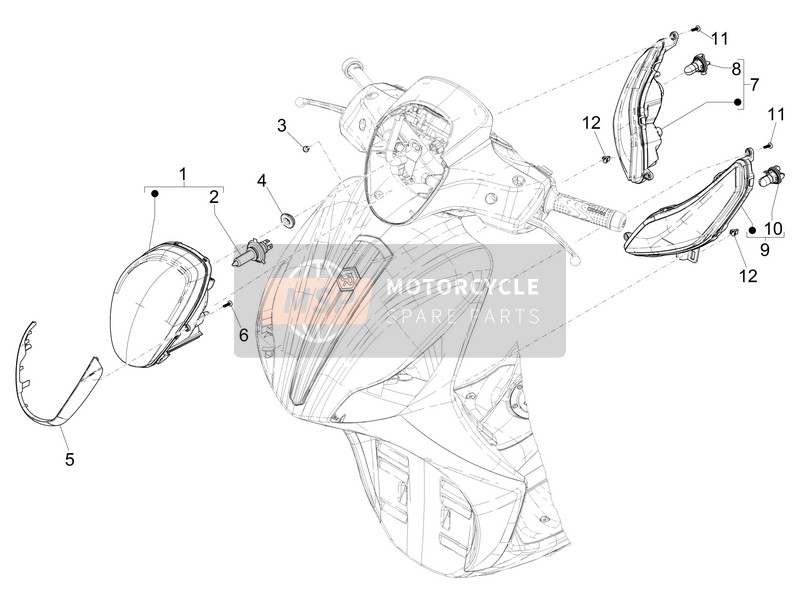 1B003736, Encadrement Phare, Piaggio, 0