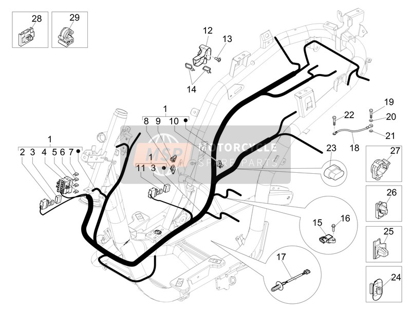 1D000129, Molletta Per Connettore, Piaggio, 1