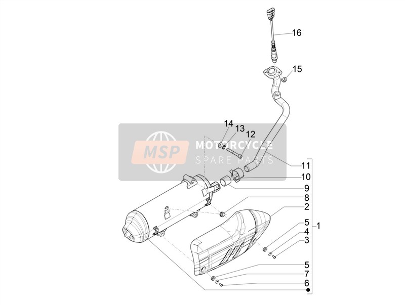 Piaggio Medley 125 4T ie ABS (Vietnam) 2018 Schalldämpfer für ein 2018 Piaggio Medley 125 4T ie ABS (Vietnam)