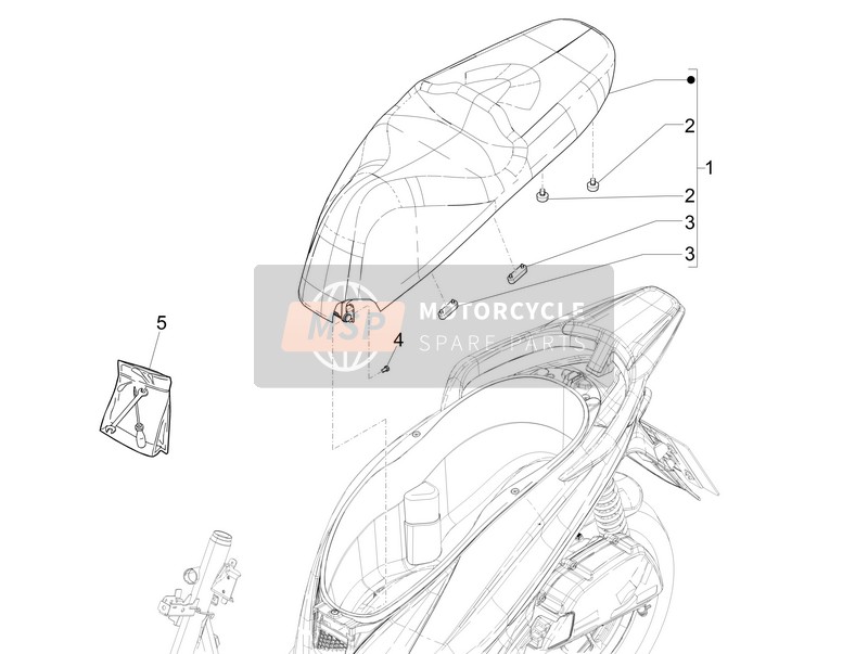 Piaggio Medley 125 4T ie ABS (Vietnam) 2018 Selle/Des places pour un 2018 Piaggio Medley 125 4T ie ABS (Vietnam)