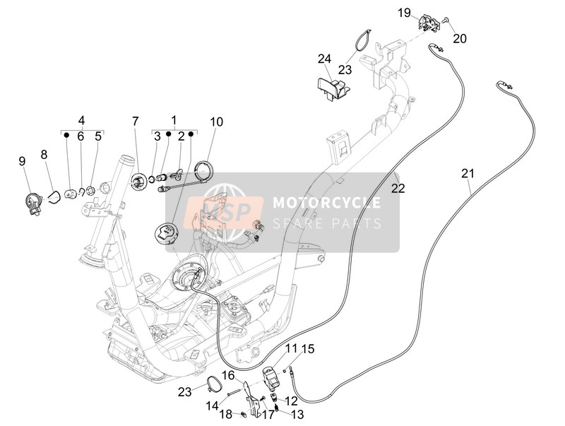 Piaggio Medley 125 4T ie ABS (Vietnam) 2017 Schlösser für ein 2017 Piaggio Medley 125 4T ie ABS (Vietnam)