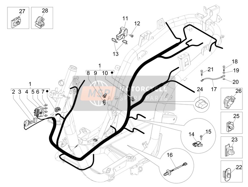 1D000129, Molletta Per Connettore, Piaggio, 0