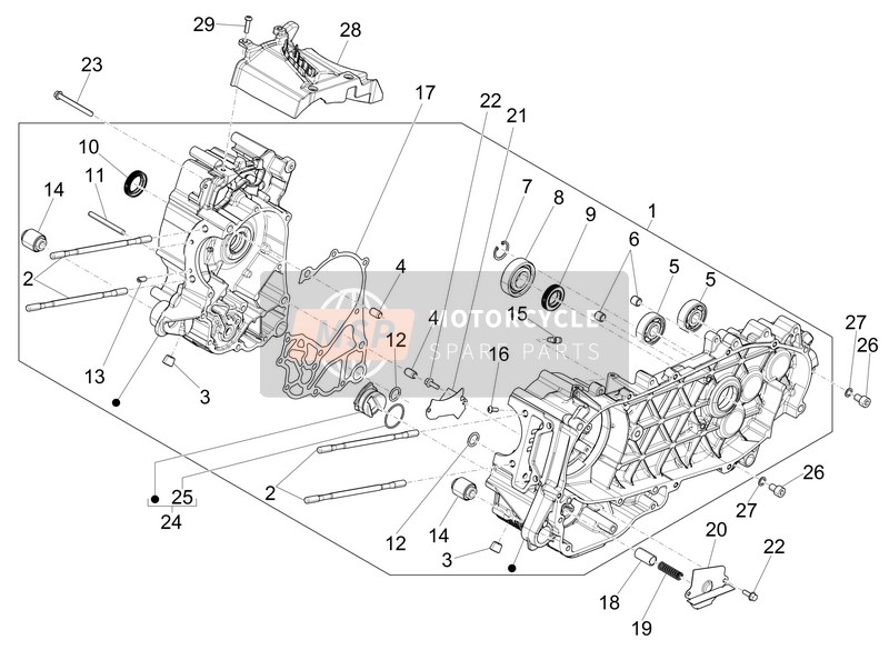 1A001115, Joint Semicarter, Piaggio, 0