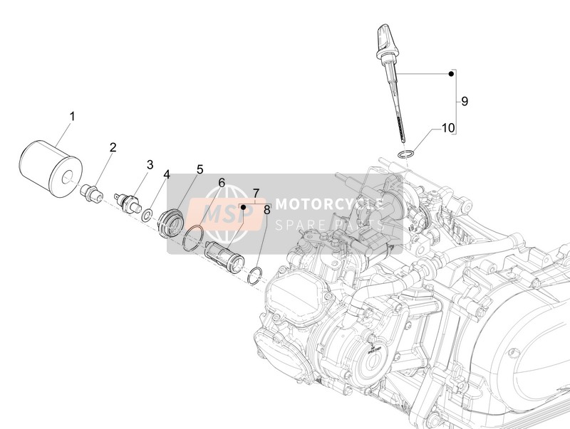 Piaggio Medley 150 4T ie ABS 2018 Couverture d'aimants de volant - Filtre à l'huile pour un 2018 Piaggio Medley 150 4T ie ABS