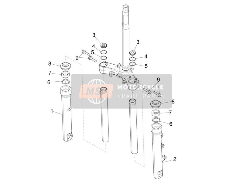 Piaggio Medley 150 4T ie ABS 2018 Fork Components (Kayaba) for a 2018 Piaggio Medley 150 4T ie ABS