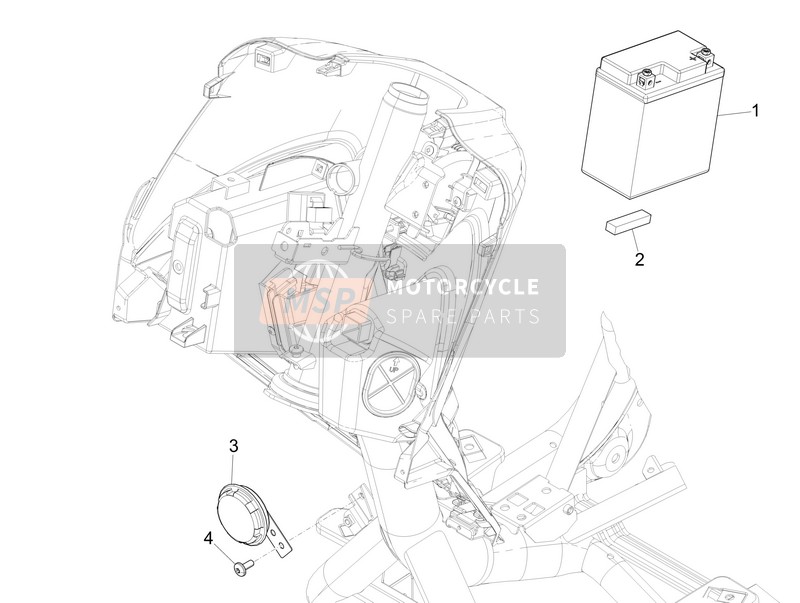 Piaggio Medley 150 4T ie ABS (EU) 2017 Fernbedienungsschalter - Batterie - Hupe für ein 2017 Piaggio Medley 150 4T ie ABS (EU)