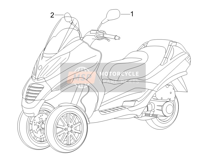 CM174708, Spiegel Links, Piaggio, 2