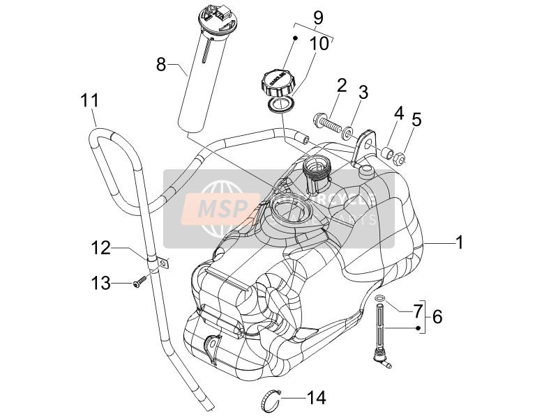 Piaggio MP3 125 2006 Fuel Tank for a 2006 Piaggio MP3 125