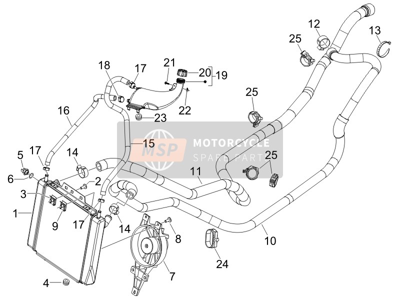 622582, Tube Radiateur, Piaggio, 1