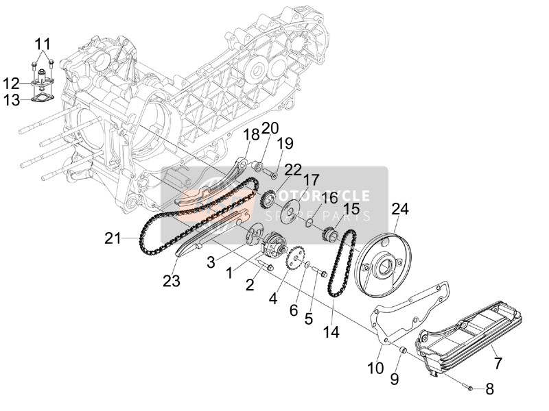 Piaggio MP3 125 Ibrido 2009 Oil Pump for a 2009 Piaggio MP3 125 Ibrido