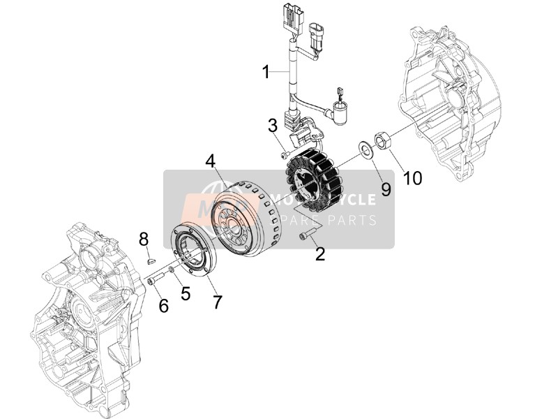 Piaggio MP3 125 Ibrido 2009 Imanes de volante para un 2009 Piaggio MP3 125 Ibrido