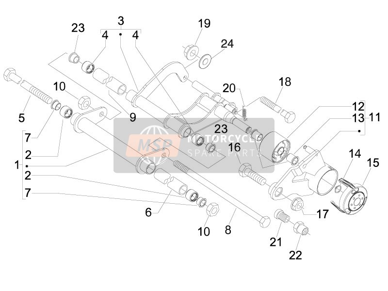 651485, Achtervering Veer, Piaggio, 0