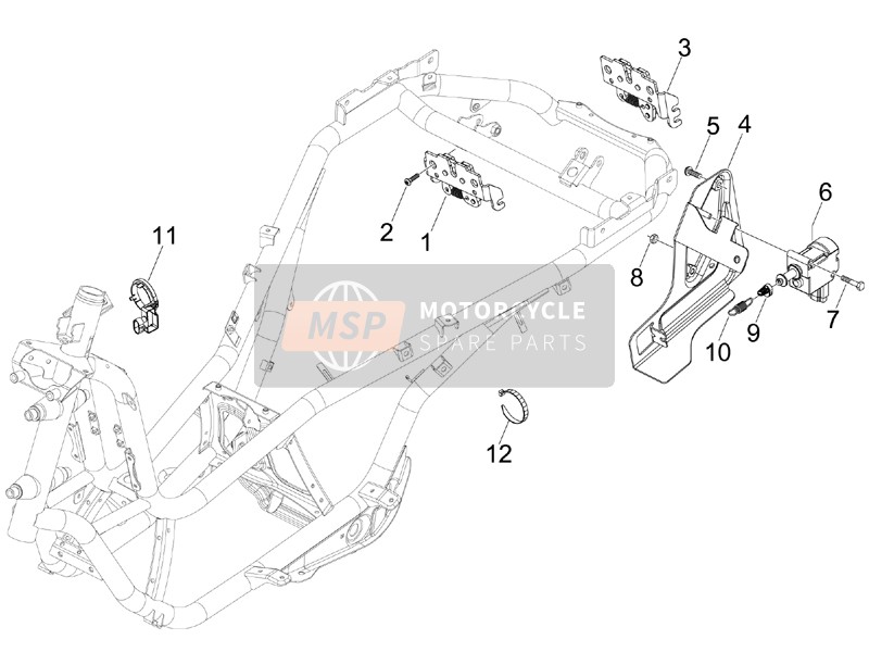 Piaggio MP3 125 ie 2008 Serrature per un 2008 Piaggio MP3 125 ie