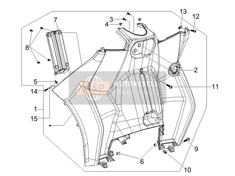 Piaggio MP3 125 ie Touring 2011 Handschuhfach vorne - Knieschutz für ein 2011 Piaggio MP3 125 ie Touring