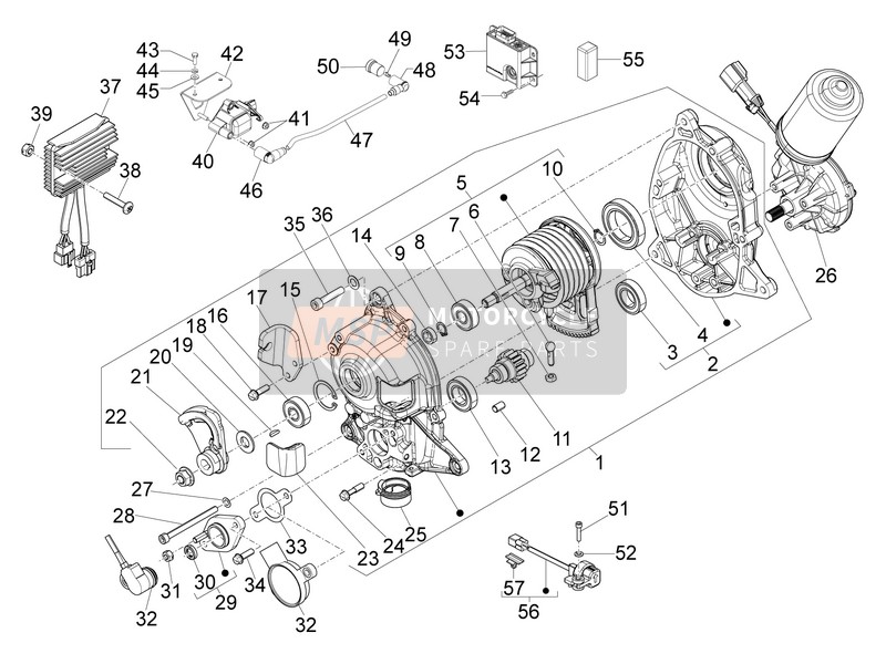 1R000114, Kit Replacement Sensor Rotary, Piaggio, 2