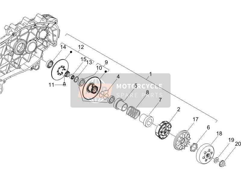 Piaggio MP3 250 2006 Puleggia condotta per un 2006 Piaggio MP3 250