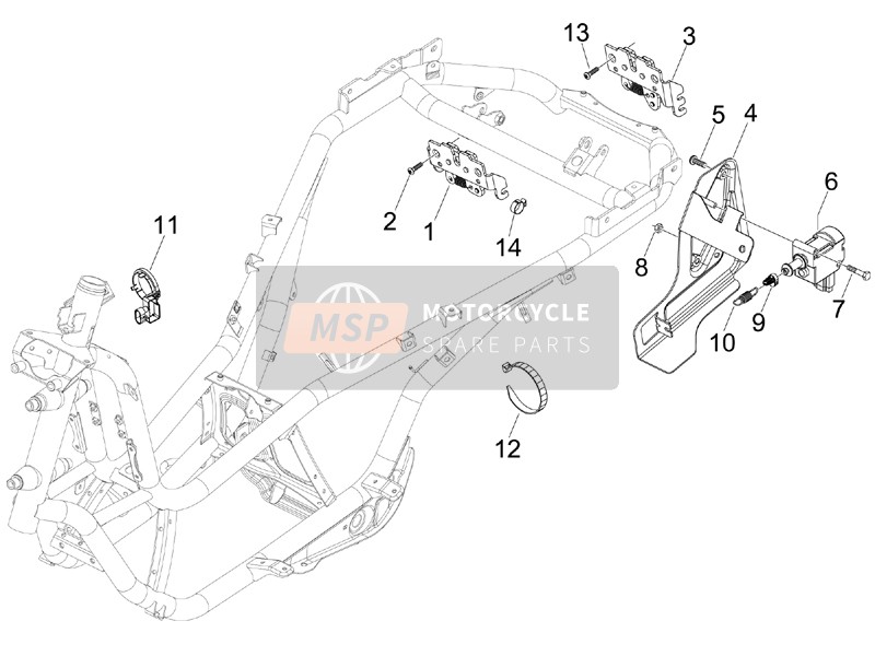 Piaggio MP3 250 2008 Serrature per un 2008 Piaggio MP3 250