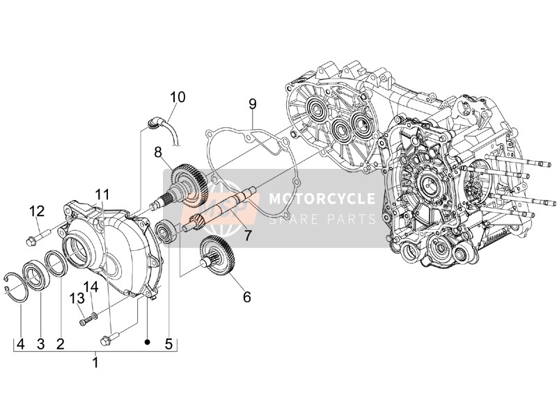 Piaggio MP3 250 ie LT 2008 Unità di riduzione per un 2008 Piaggio MP3 250 ie LT