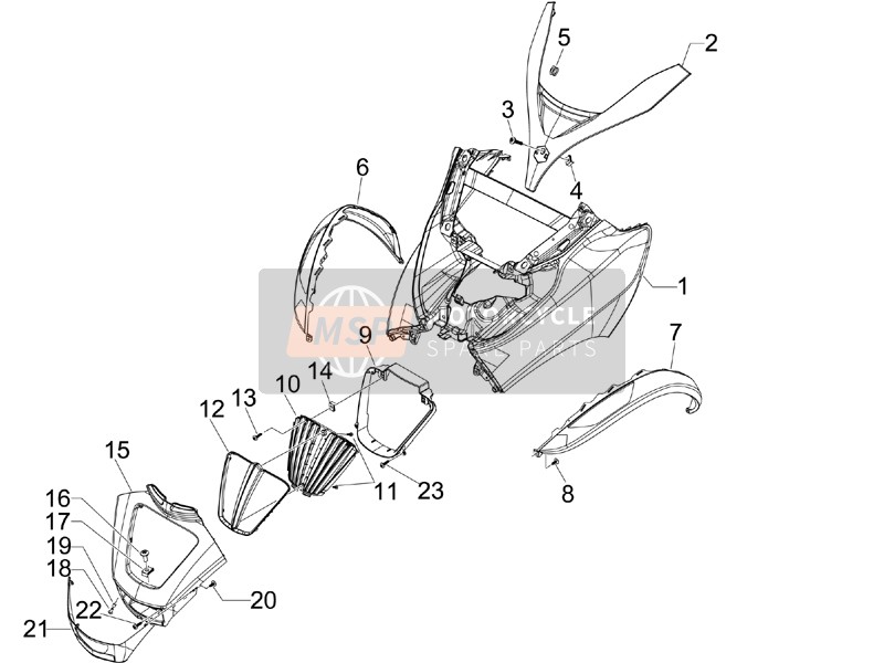 655811000C, Interieur Face Avant, Piaggio, 1