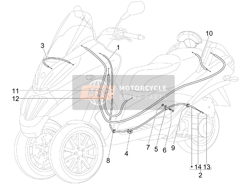 Piaggio MP3 250 ie LT 2008 Trasmissioni per un 2008 Piaggio MP3 250 ie LT