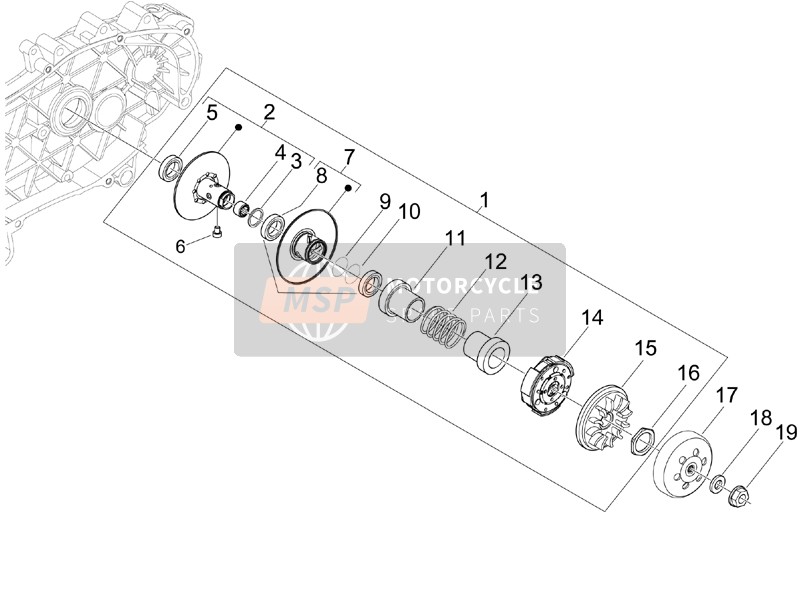 Piaggio MP3 250 ie MIC 2008 Angetriebene Riemenscheibe für ein 2008 Piaggio MP3 250 ie MIC