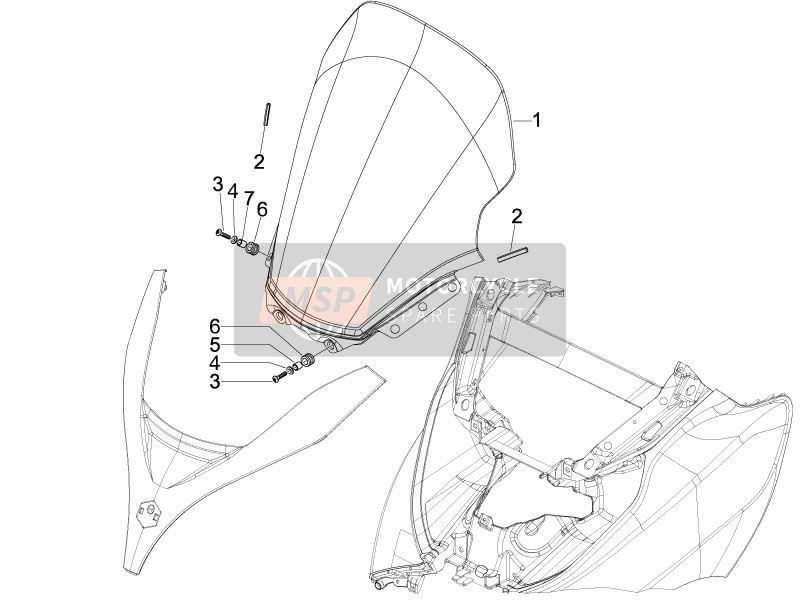 Piaggio MP3 250 ie MIC 2009 Parabrisas - Vaso para un 2009 Piaggio MP3 250 ie MIC