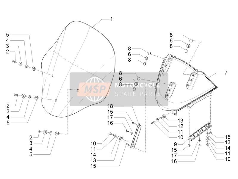Piaggio MP3 300 ie E4 LT BUSINESS SPORT NOABS 2018 Windschild - Glas für ein 2018 Piaggio MP3 300 ie E4 LT BUSINESS SPORT NOABS