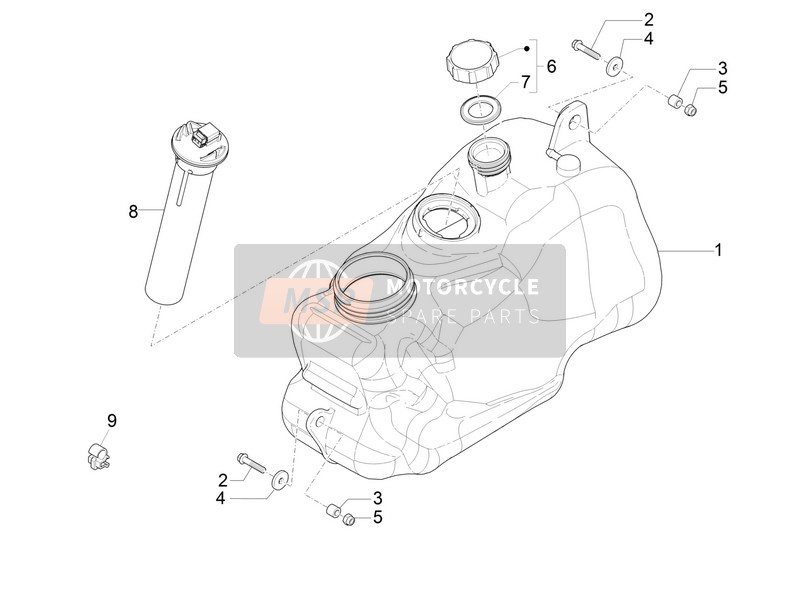 Piaggio MP3 300 ie E4 LT BUSINESS SPORT NOABS 2018 Fuel Tank for a 2018 Piaggio MP3 300 ie E4 LT BUSINESS SPORT NOABS