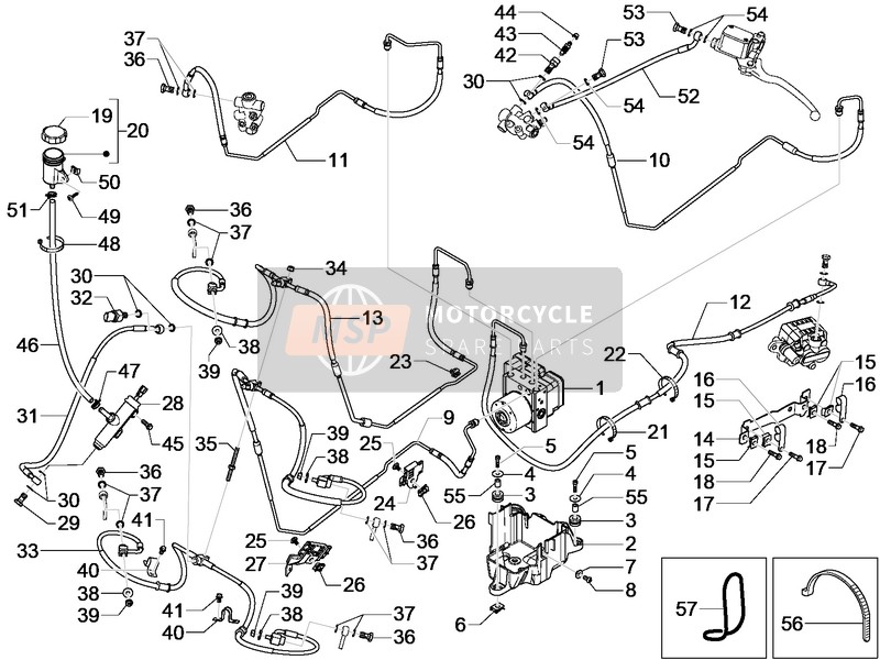 Piaggio MP3 300 ie E4 LT BUSINESS SPORT NOABS 2017 ABS Bremsanlage für ein 2017 Piaggio MP3 300 ie E4 LT BUSINESS SPORT NOABS