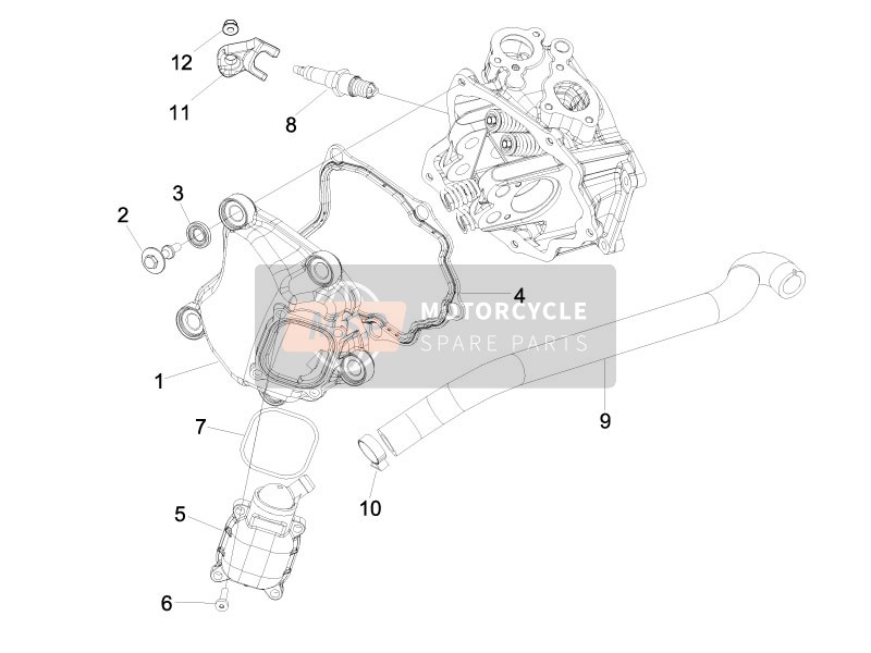 Piaggio MP3 300 ie LT - MP3 300 ie LT Sport 2012 Cylinder Head Cover for a 2012 Piaggio MP3 300 ie LT - MP3 300 ie LT Sport