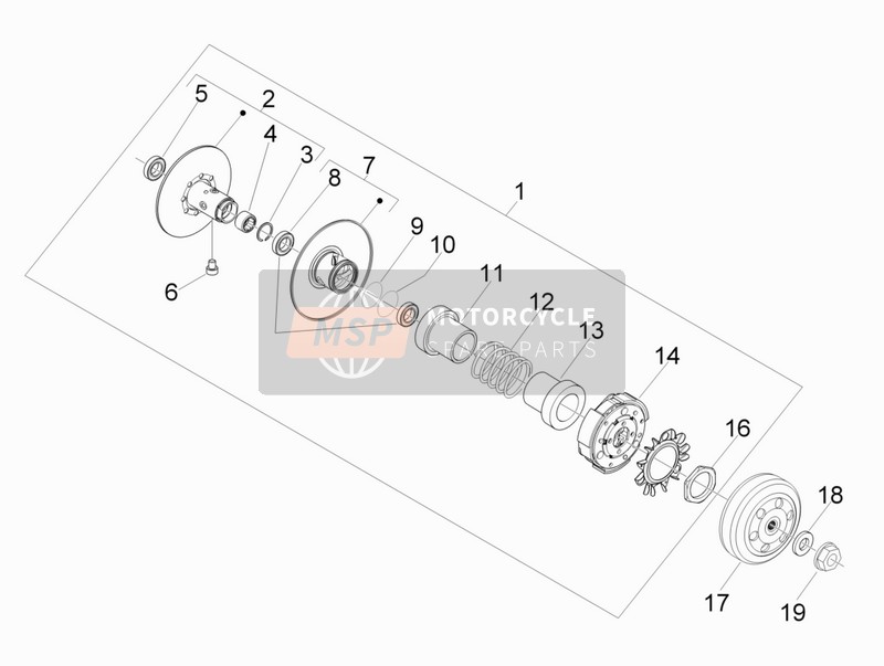 Piaggio MP3 300 ie LT - MP3 300 ie LT Sport 2012 Driven Pulley for a 2012 Piaggio MP3 300 ie LT - MP3 300 ie LT Sport