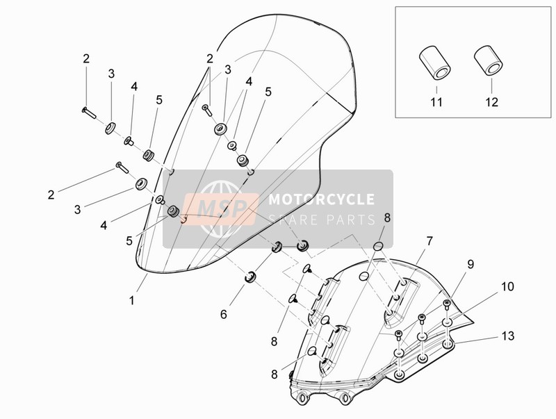 Piaggio MP3 300 ie LT - MP3 300 ie LT Sport 2014 Windscherm - Glas voor een 2014 Piaggio MP3 300 ie LT - MP3 300 ie LT Sport