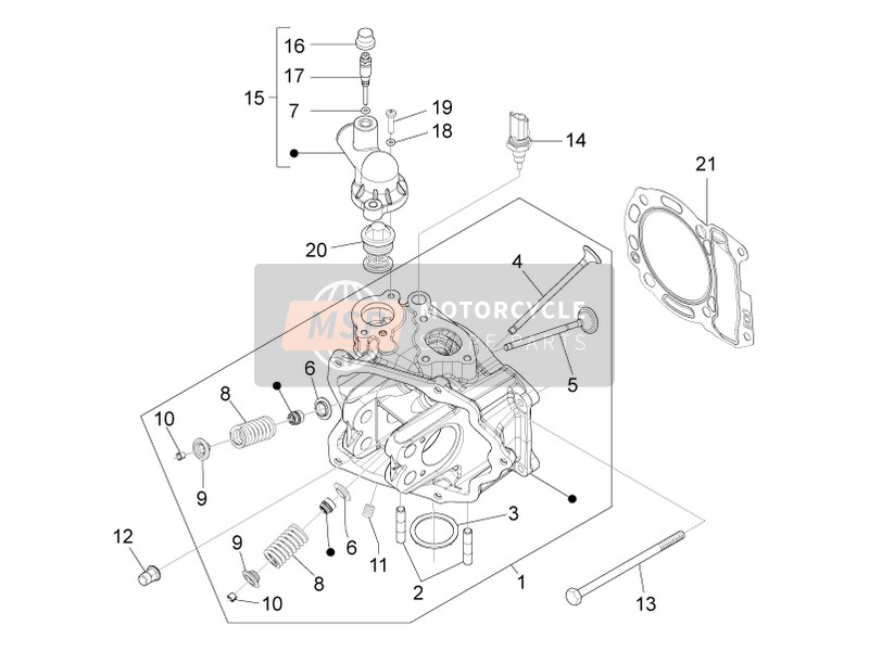 Piaggio MP3 300 ie MIC 2010 Capo unità - Valvola per un 2010 Piaggio MP3 300 ie MIC