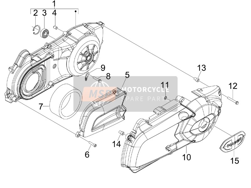 Piaggio MP3 300 ie MIC 2010 Carterdeksel - Carter koeling voor een 2010 Piaggio MP3 300 ie MIC