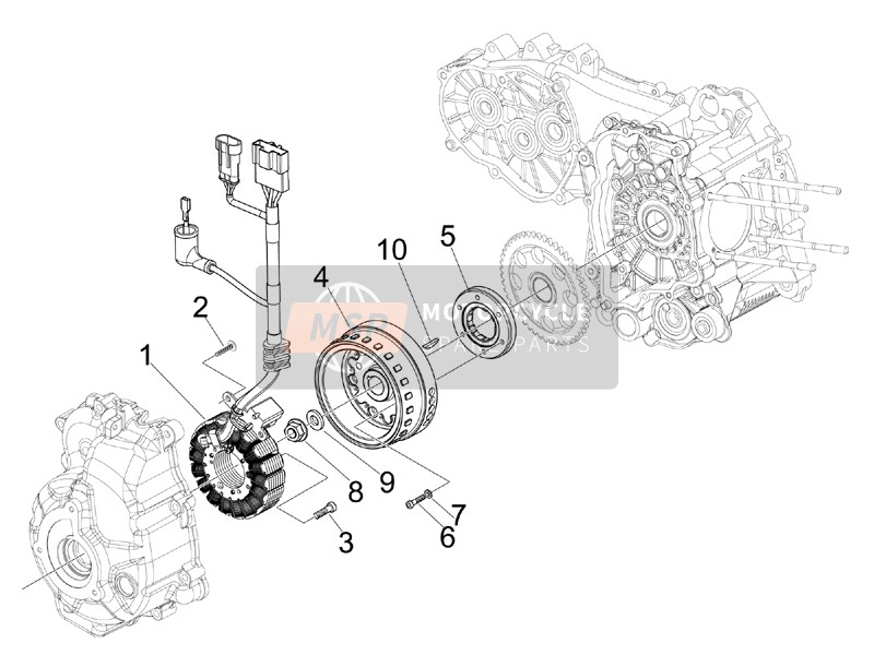 Piaggio MP3 300 ie MIC 2010 Vliegwielmagneten voor een 2010 Piaggio MP3 300 ie MIC