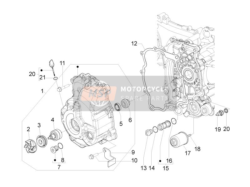 Piaggio MP3 300 ie MIC 2010 Couverture d'aimants de volant - Filtre à l'huile pour un 2010 Piaggio MP3 300 ie MIC