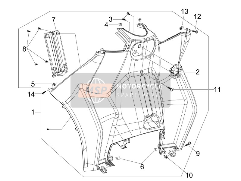 Piaggio MP3 300 ie Touring 2011 Guanto anteriore-Scatola - Ginocchio-Pannello di guardia per un 2011 Piaggio MP3 300 ie Touring