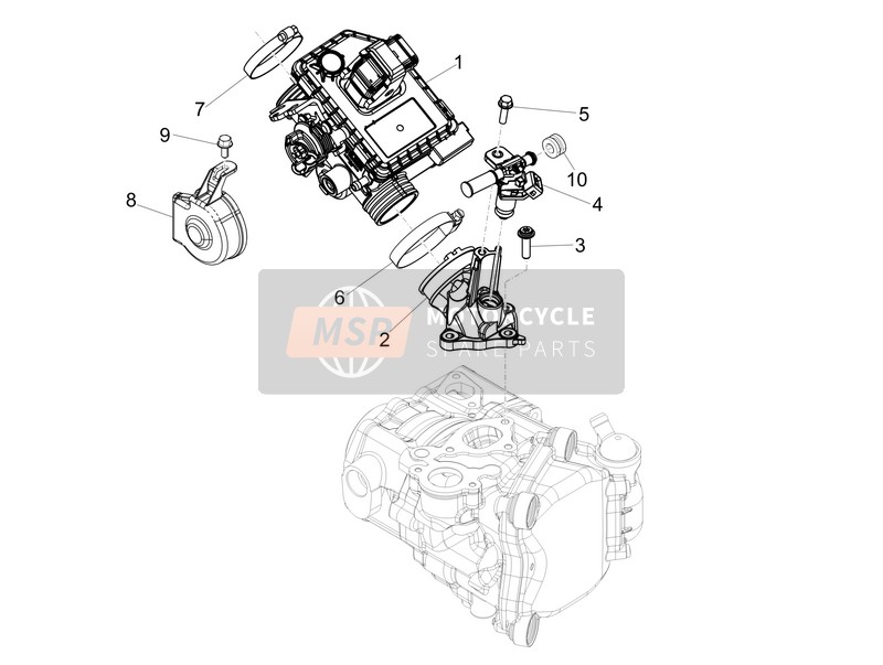Piaggio MP3 300 LT Business-Sport ABS 2015 Throttle Body - Injector - Union Pipe for a 2015 Piaggio MP3 300 LT Business-Sport ABS