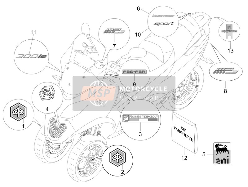 1B001194, Piaggio Schild, Piaggio, 0