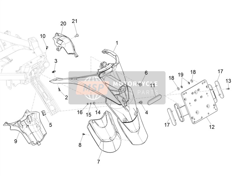 1B004123, PORTE-PLAQUE, Piaggio, 1