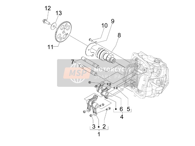 Piaggio MP3 400 ie MIC 2008 Rocking Levers Support Unit for a 2008 Piaggio MP3 400 ie MIC