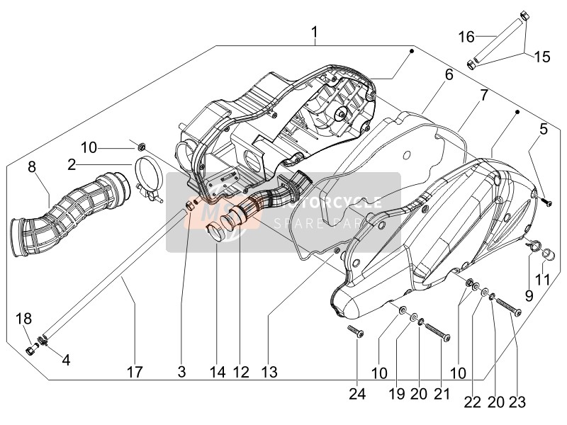 Piaggio MP3 400 ie MIC 2009 Filtre à air pour un 2009 Piaggio MP3 400 ie MIC