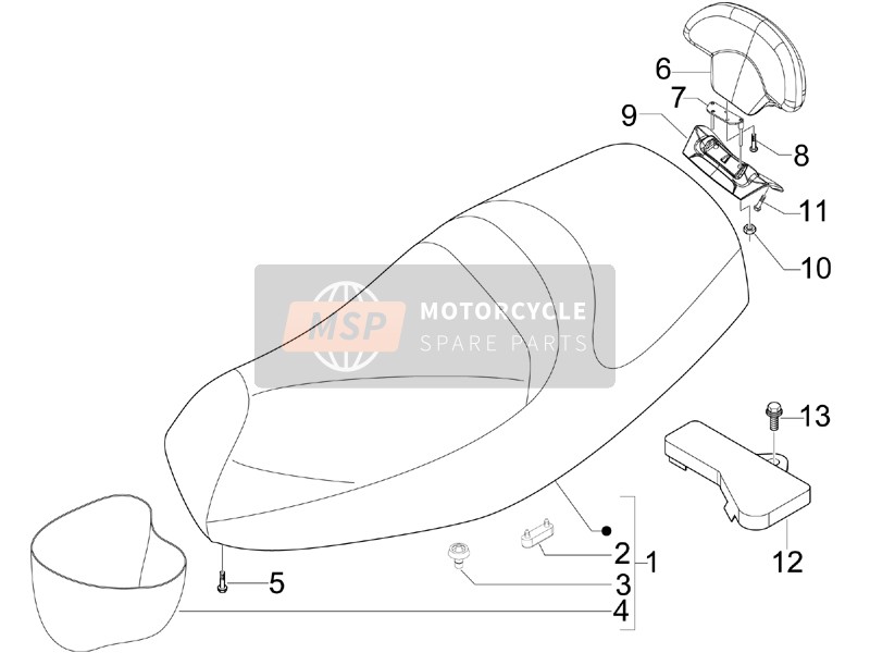 Piaggio MP3 400 ie MIC 2008 Sattel/Sitze für ein 2008 Piaggio MP3 400 ie MIC