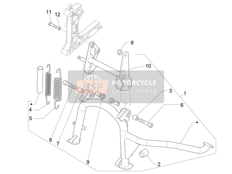 Piaggio MP3 500 LT E4 Sport Business (EU) 2017 Ständer für ein 2017 Piaggio MP3 500 LT E4 Sport Business (EU)